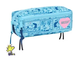 Safta Portatodo Triple Snoopy Love con Goma Elástica