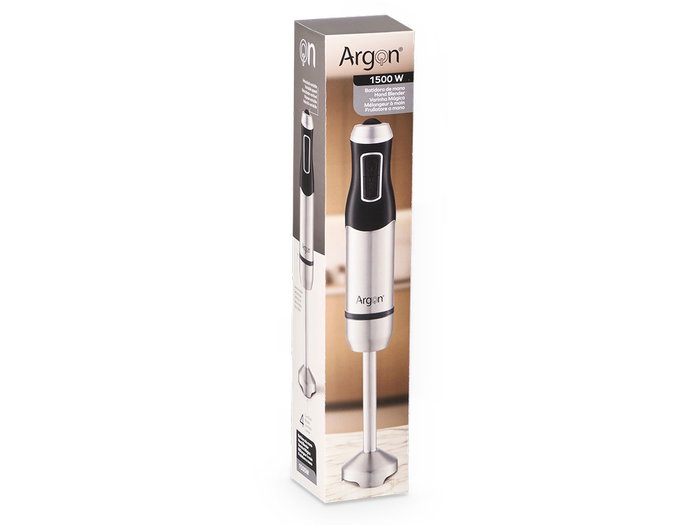 Argon Batidora Acero Negra 1500W 6.7x38.5x6.7 cm (Set de 12)