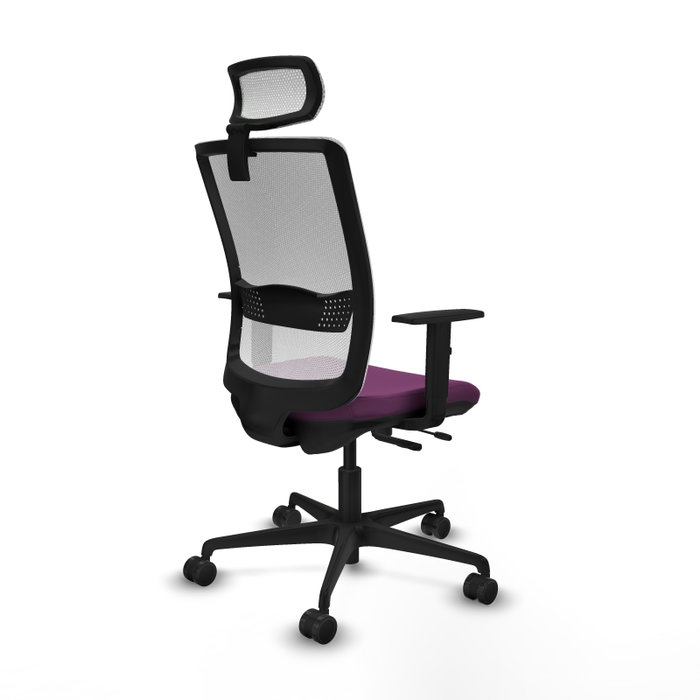 PIQUERAS Y CRESPO Silla de oficina Haches con mecanismo Sincro/Traslack, Morado y Blanco