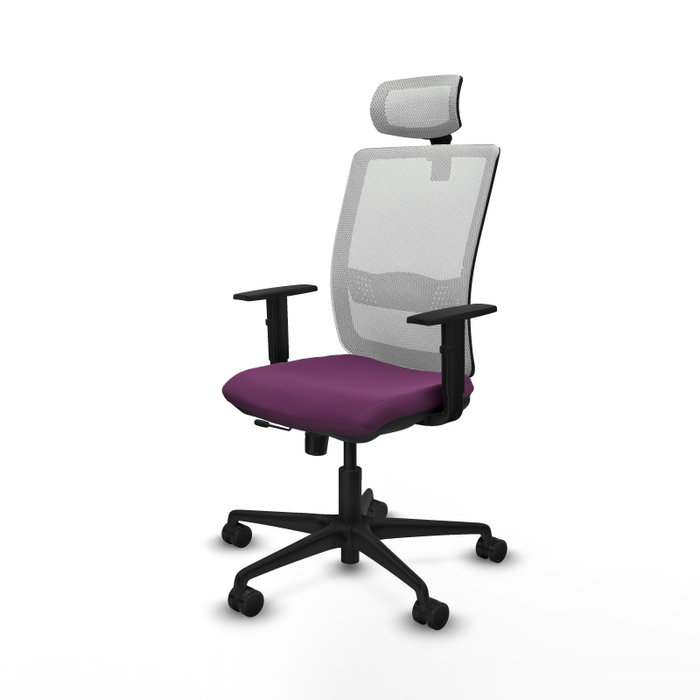 PIQUERAS Y CRESPO Silla de oficina Haches con mecanismo Sincro/Traslack, Morado y Blanco