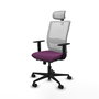PIQUERAS Y CRESPO Silla de oficina Haches con mecanismo Sincro/Traslack, Morado y Blanco