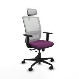 PIQUERAS Y CRESPO Silla de oficina Haches con mecanismo Sincro/Traslack, Morado y Blanco