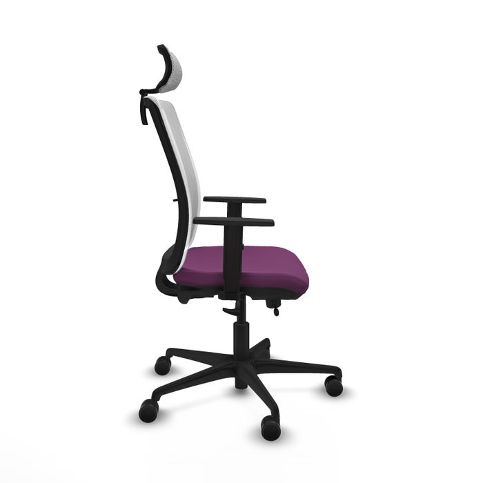 PIQUERAS Y CRESPO Silla de oficina Haches con mecanismo Sincro/Traslack, Morado y Blanco