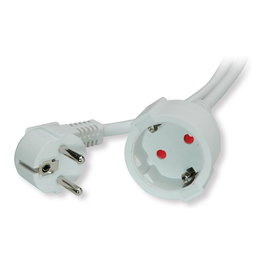 VALUE Cable de extensión con contacto de protección, 10 m, Blanco