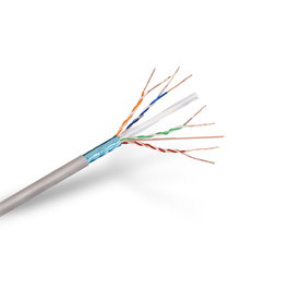 AISENS - BOBINA CABLE DE RED RJ45 CAT.6 FTP RÍGIDO AWG24, GRIS, 100M