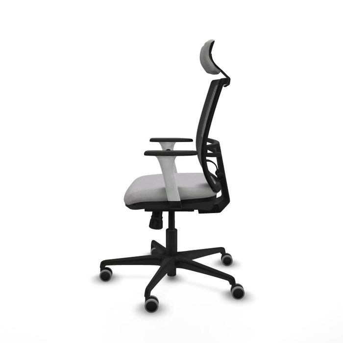 PIQUERAS Y CRESPO Silla de oficina Yunquera con mecanismo Sincro, Gris claro y Negro
