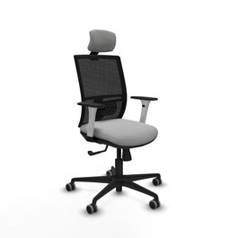 PIQUERAS Y CRESPO Silla de oficina Yunquera con mecanismo Sincro, Gris claro y Negro