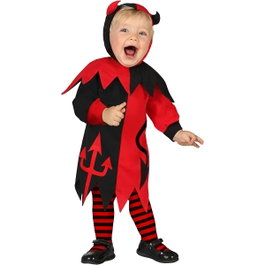 Disfraz Demonio Niña Bebé 12-24 Meses - Vestido, Capucha y Cuello Halloween