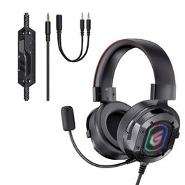 Conceptronic Auricular Gaming ATHAN03B con micrófono, LED RGB, jack 3.5 mm, para PC, PS5, Xbox One