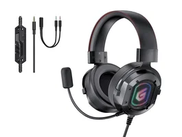 Conceptronic ATHAN03B Auriculares Gaming con Retroiluminación RGB y Conector de 3,5 mm