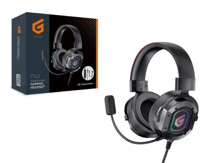 Conceptronic ATHAN03B Auriculares Gaming RGB con Jack 3,5 mm Conceptronic ATHAN03B Auriculares Gaming RGB con Jack 3,5 mm