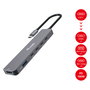 Equip 133500 Docking station USB-C 6-en-1 con HDMI 4K, 4xUSB-C y 1xUSB-A, Gris