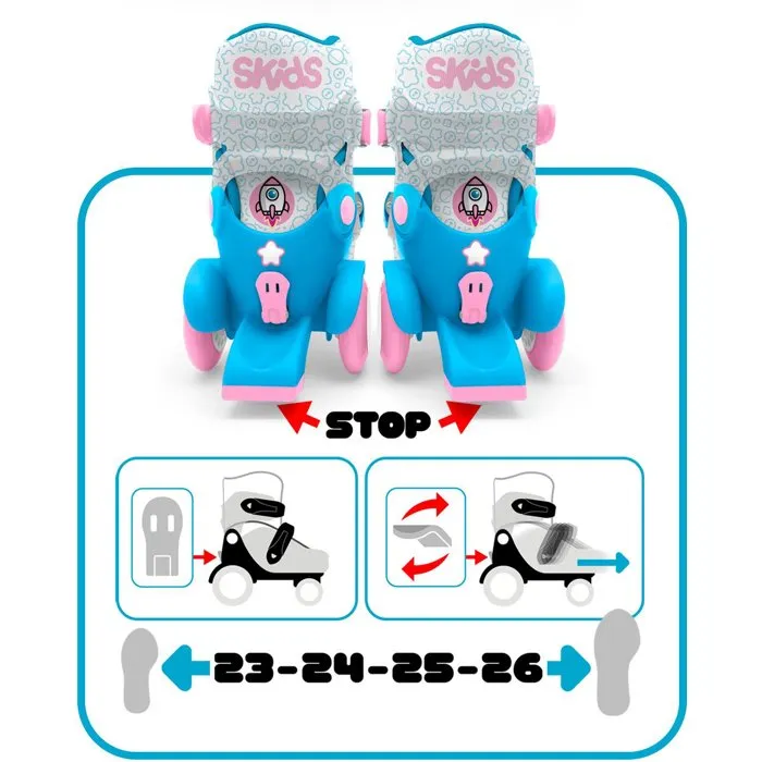 Stamp Patines STAMP Skids Control Explore Ajustables 4 Ruedas Talla 23-26 Rosa - STA3496271872632