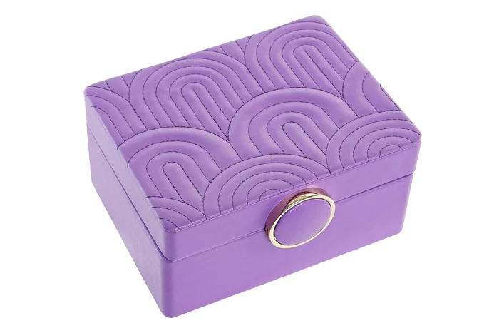 DKD Home Decor Joyero Glam Lila Pu Mdf 17 x 10 x 23 cm