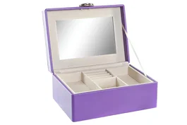 DKD Home Decor Joyero Glam Lila Pu Mdf 17 x 10 x 23 cm
