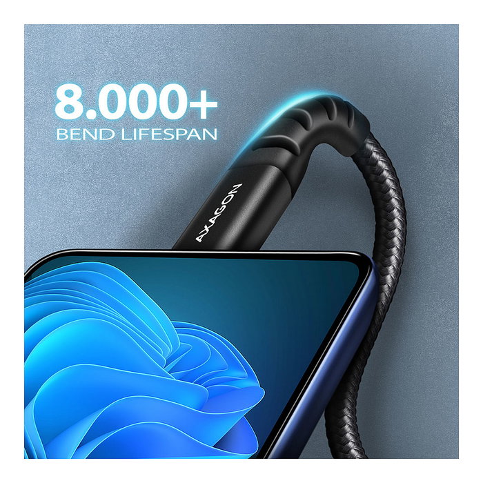 Axagon BUCM-CM10AB Cable USB-C a USB-C de 1 m Negro Axagon BUCM-CM10AB Cable USB-C a USB-C de 1 m Negro