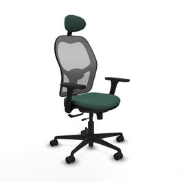 PIQUERAS Y CRESPO Silla de oficina Jorquera con mecanismo Sincro/Traslack, Verde botella y Gris
