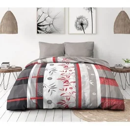 Home Linge Passion Juego de Cama Microfibra SHIZUOKA Azul Funda Nórdica 240x260 cm y 2 Fundas Almohada 63x63 cm HOM3701393717786