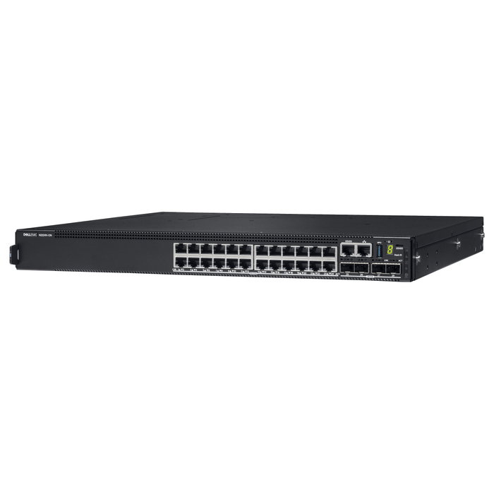 DELL Powerswitch N2224X-ON 24x1 2.5G 4x25G 2x40G Stacking 1xAC PSU IO PS airflow OS6
