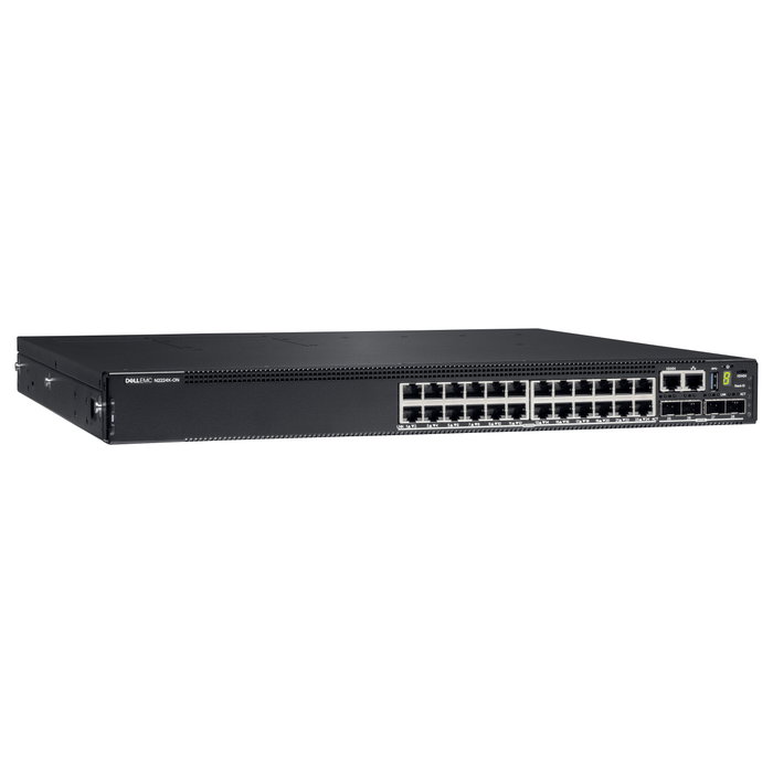 DELL Powerswitch N2224X-ON 24x1 2.5G 4x25G 2x40G Stacking 1xAC PSU IO PS airflow OS6