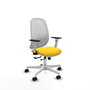 PIQUERAS Y CRESPO Silla de oficina Cilanco con mecanismo Sincro/Traslack Amarillo y Blanco