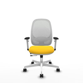 PIQUERAS Y CRESPO Silla de oficina Cilanco con mecanismo Sincro/Traslack Amarillo y Blanco