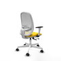 PIQUERAS Y CRESPO Silla de oficina Cilanco con mecanismo Sincro/Traslack Amarillo y Blanco