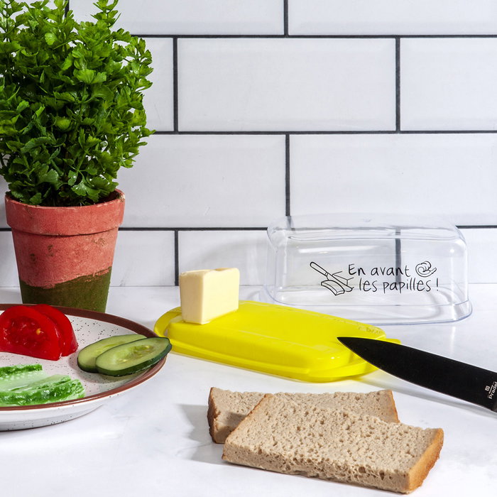 Cook Concept Mantequera 16,5X9, altura 6,3 cm - Capacidad 250 gr, plástico, colores surtidos (gris, rojo, verde)