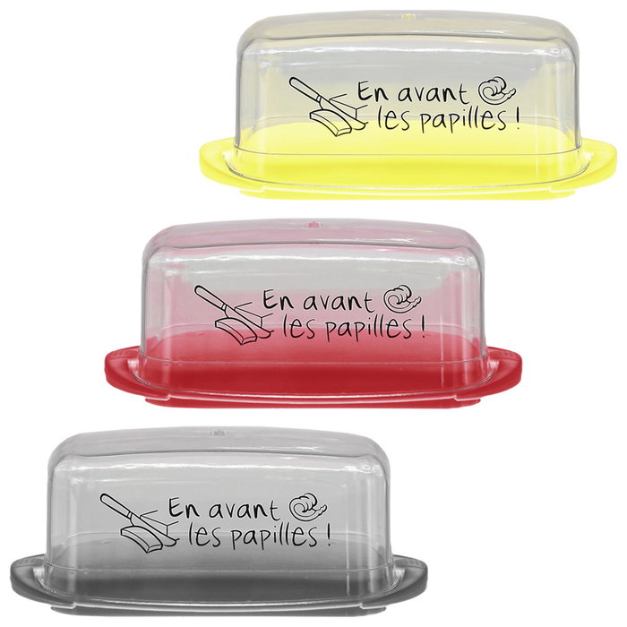 Cook Concept Mantequera 16,5X9, altura 6,3 cm - Capacidad 250 gr, plástico, colores surtidos (gris, rojo, verde)