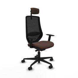 PIQUERAS Y CRESPO Silla de oficina Mardos con mecanismo Sincro/Traslack Marrón oscuro y Negro