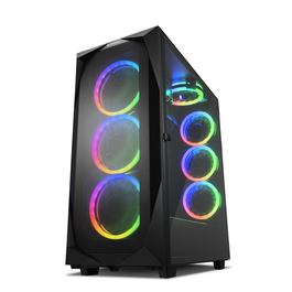 SHARKOON REV300 Torre E-ATX Negra con Panel de Cristal Templado y 7 Ventiladores PWM