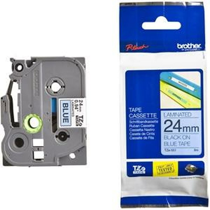 Brother TZe-551 Cinta Laminada 24mm Azul/Negro Brother TZe-551 Cinta Laminada 24mm Azul/Negro