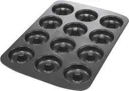 Birkmann 4026883881624 Bandeja para Hornear Donuts Easy Baking, Acero al Carbono Antiadherente, 12 Moldes, 37 x 26 x 2 cm