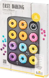 Birkmann 4026883881624 Bandeja para Hornear Donuts Easy Baking, Acero al Carbono Antiadherente, 12 Moldes, 37 x 26 x 2 cm