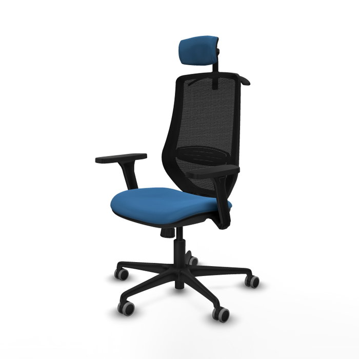 PIQUERAS Y CRESPO Silla de oficina Mardos con mecanismo Sincro, Azul claro y Negro