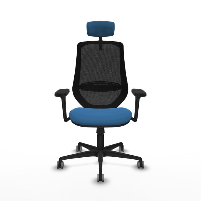 PIQUERAS Y CRESPO Silla de oficina Mardos con mecanismo Sincro, Azul claro y Negro