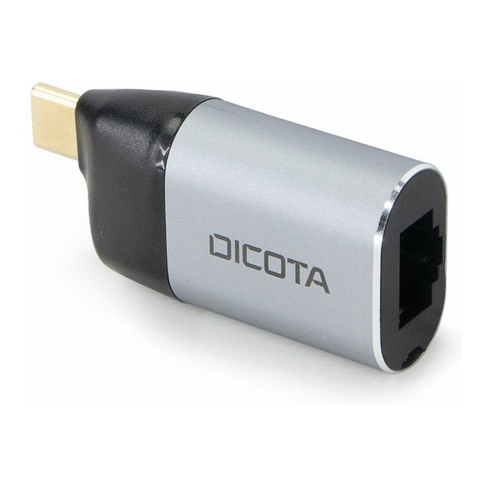 Dicota USB-C to Ethernet Mini Adapter con PD (100W) Plata/Negro