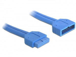 DeLOCK 82943 Cable USB 3.2 Gen 1 (3.1 Gen 1) Macho/Hembra 0,45 m Azul DeLOCK 82943 Cable USB 3.2 Gen 1 (3.1 Gen 1) Macho/Hembra 0,45 m Azul