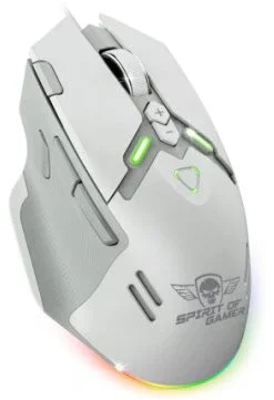 Spirit of gamer Ratón elite m60 blanco rgb