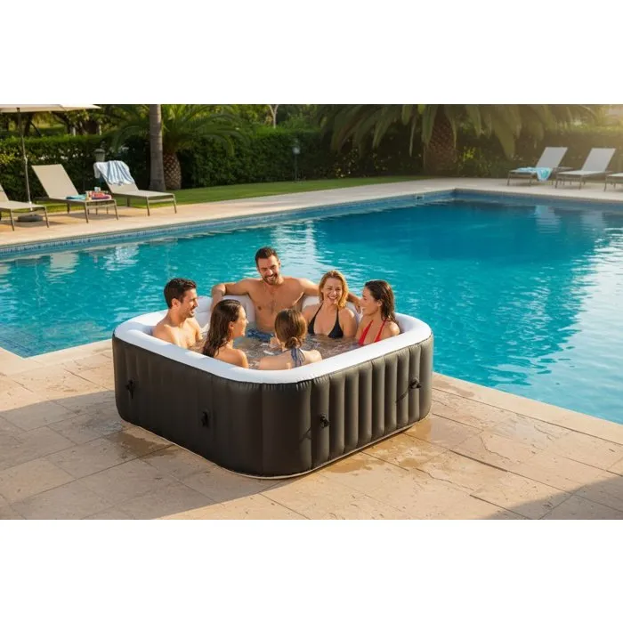 Sunspa Kit Spa Inflable Cuadrado para 6 Personas con Accesorios Sunspa Kit Spa Inflable Cuadrado para 6 Personas con Accesorios