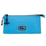 Oh My Pop Estuche Portatodo Triple Mesh Cyan Neon Azul con Tres Compartimentos 11x23x7 cm