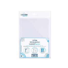 Dosier Con Doble Bolsa Carchivo Ingeniox Pp A5 Transparente (Set de 25)