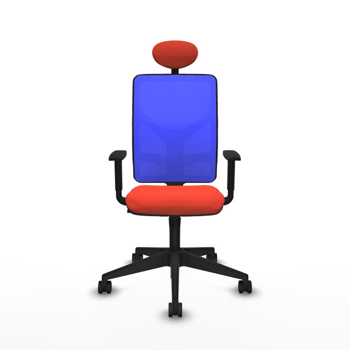 PIQUERAS Y CRESPO Silla de oficina Motilla con mecanismo Sincro, malla Azul y tela Naranja oscuro PIQUERAS Y CRESPO Silla de oficina Motilla con mecanismo Sincro, malla Azul y tela Naranja oscuro