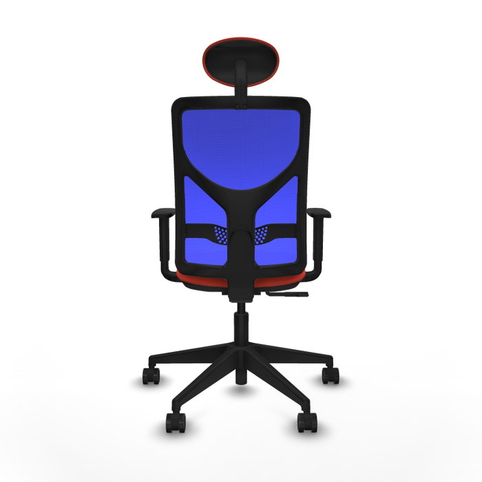 PIQUERAS Y CRESPO Silla de oficina Motilla con mecanismo Sincro, malla Azul y tela Naranja oscuro PIQUERAS Y CRESPO Silla de oficina Motilla con mecanismo Sincro, malla Azul y tela Naranja oscuro