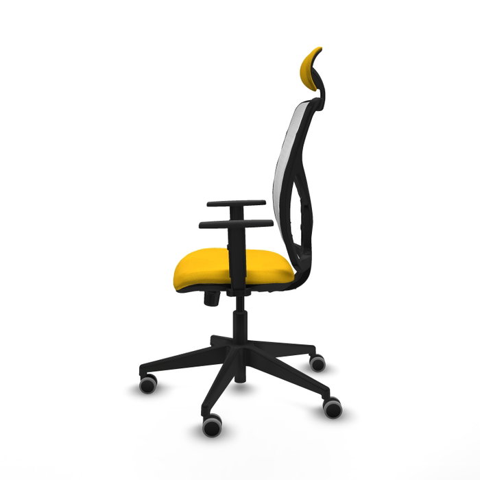 PIQUERAS Y CRESPO Silla de oficina Motilla con mecanismo Sincro, Amarillo y Blanco