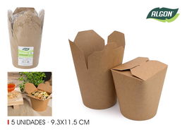 Algon Set 5 Envases Kraft 9.3 cm x 11.5 cm (24 Unidades)