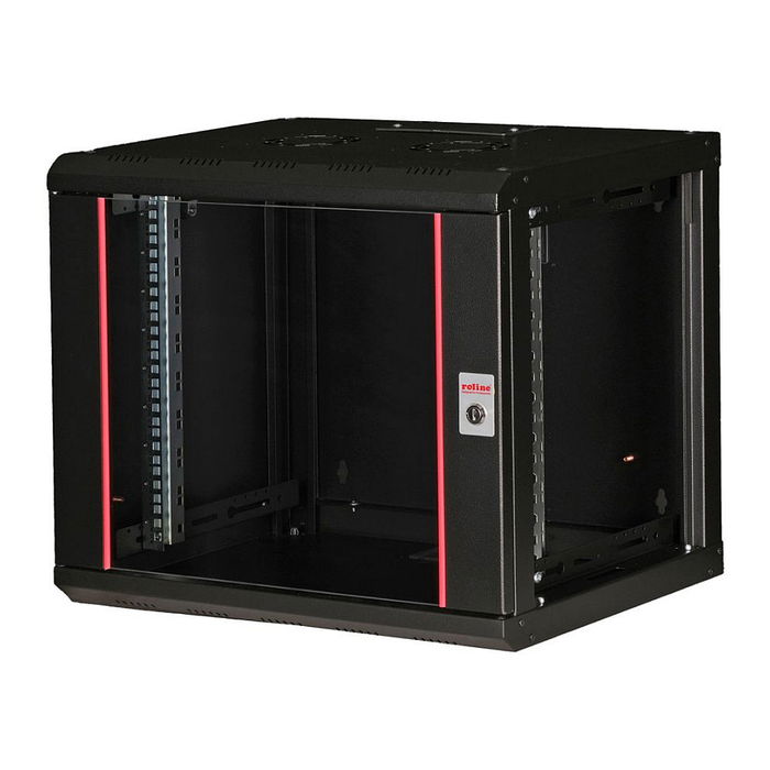ROLINE Bastidor de Pared 9U 19" Negro 600x450x505 mm Acero con Puerta de Vidrio Rieles Rack Ref. 26.21.0172