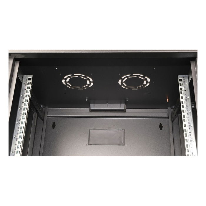 ROLINE Bastidor de Pared 9U 19" Negro 600x450x505 mm Acero con Puerta de Vidrio Rieles Rack Ref. 26.21.0172