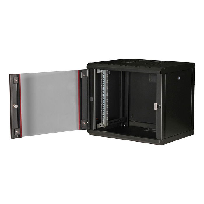 ROLINE Bastidor de Pared 9U 19" Negro 600x450x505 mm Acero con Puerta de Vidrio Rieles Rack Ref. 26.21.0172