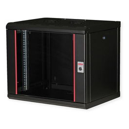 ROLINE Bastidor de Pared 9U 19" Negro 600x450x505 mm Acero con Puerta de Vidrio Rieles Rack Ref. 26.21.0172